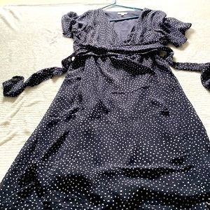 Navy polka dress